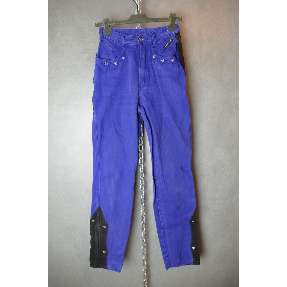 Western‎ Ethics Vintage Jeans Heart Accents Western Style Blue Black Womens